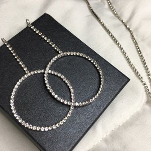 silver earrings and necklace set